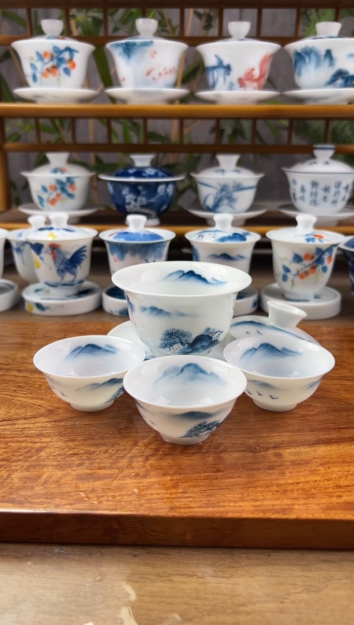 【闪购商品】全品千里江山130ml三才+小玉兰杯3个