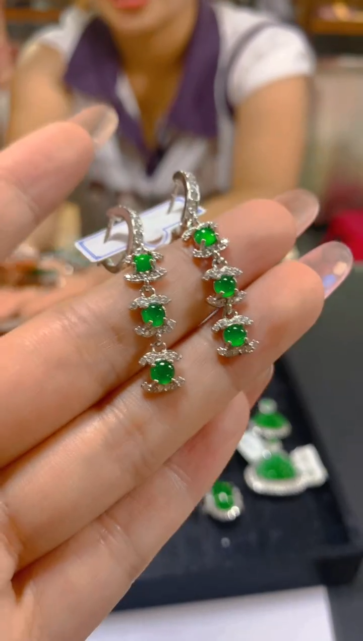 翡翠未镶嵌耳饰0583001517多样性发一