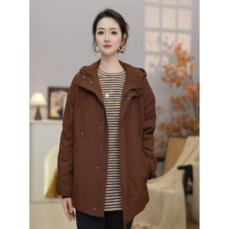 GIRDEAR/哥弟秋冬保暖简约时尚休闲百新雪丽连帽棉服外套女140052
