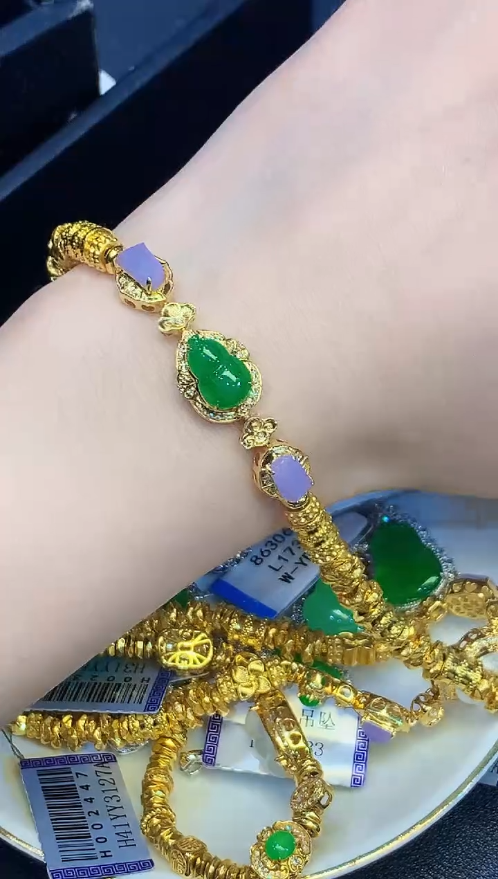 18K金镶嵌手链翡翠YY