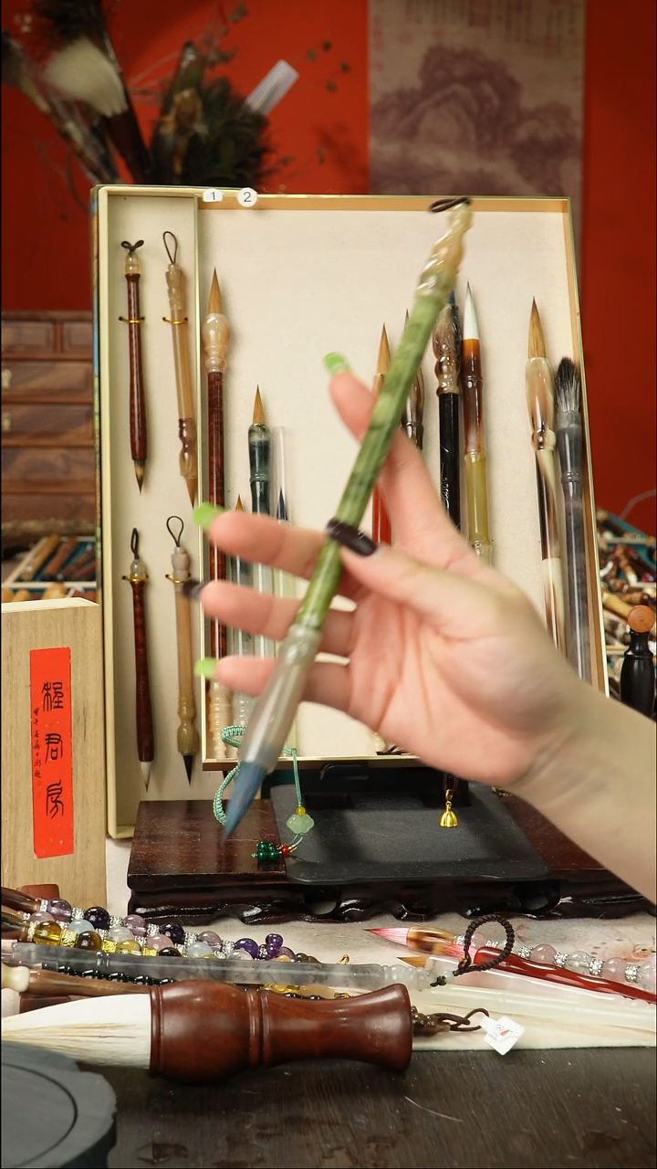 孤品高货毛笔链接 清水试笔 蘸墨不退