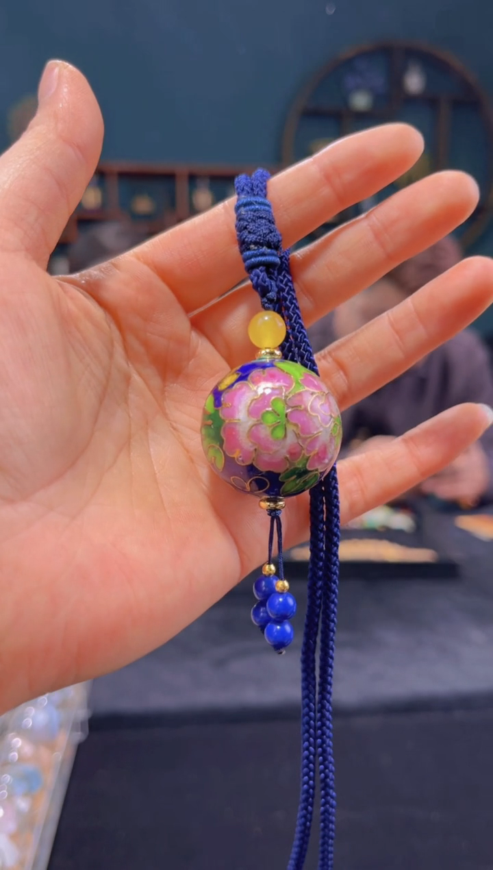 【闪购商品】非遗景泰蓝3.0银蓝单珠编绳款宝蓝