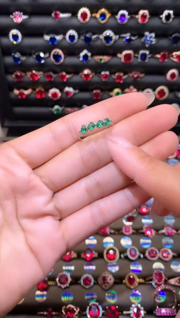 【闪购商品】透辉石戒指银S925镶嵌1