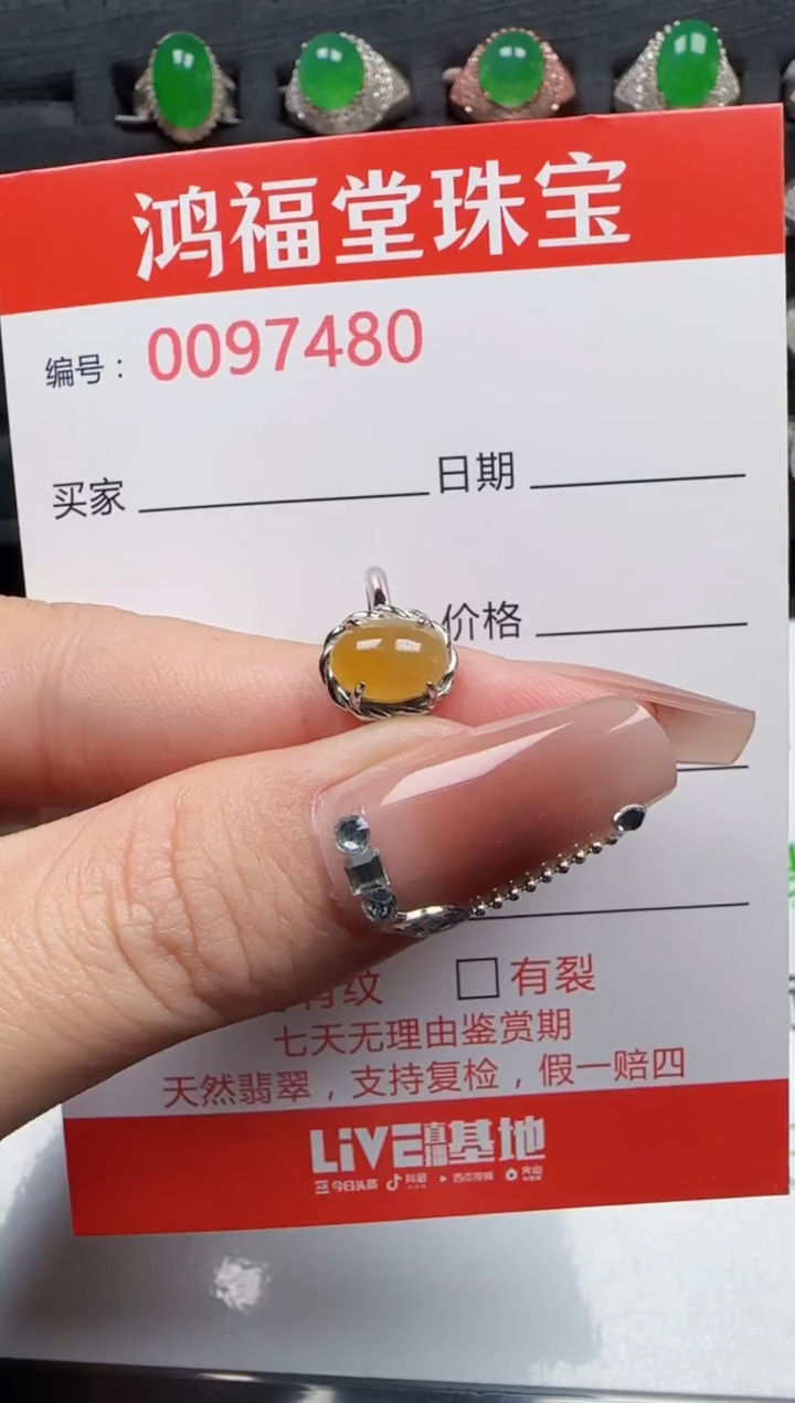 【闪购商品】翡翠戒指银S925镶嵌7480