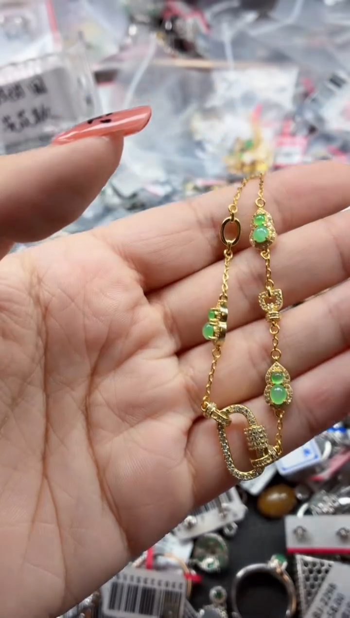 银S925镶嵌戒指翡翠天然A货缅甸翡翠