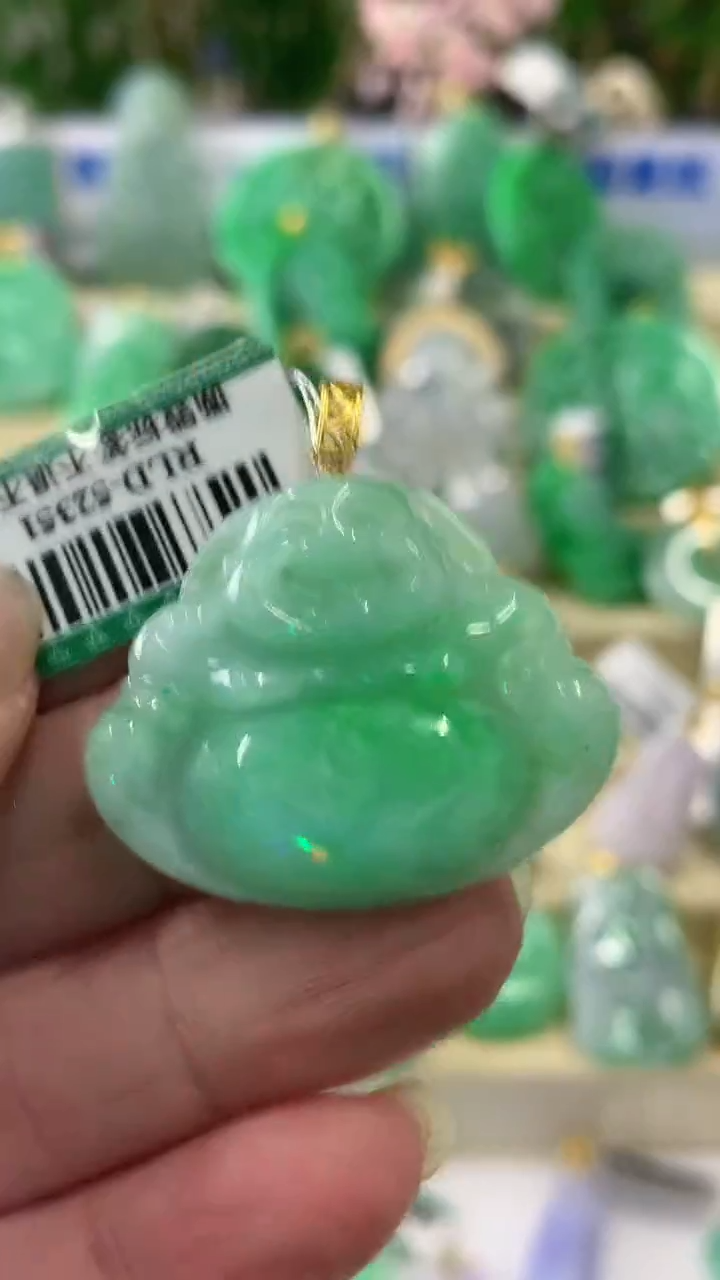 【闪购商品】翡翠颈饰18K金镶嵌挂件