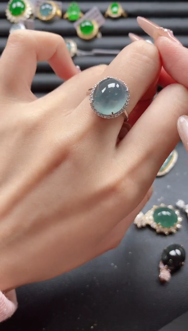 【闪购商品】翡翠戒指银S925镶嵌51151