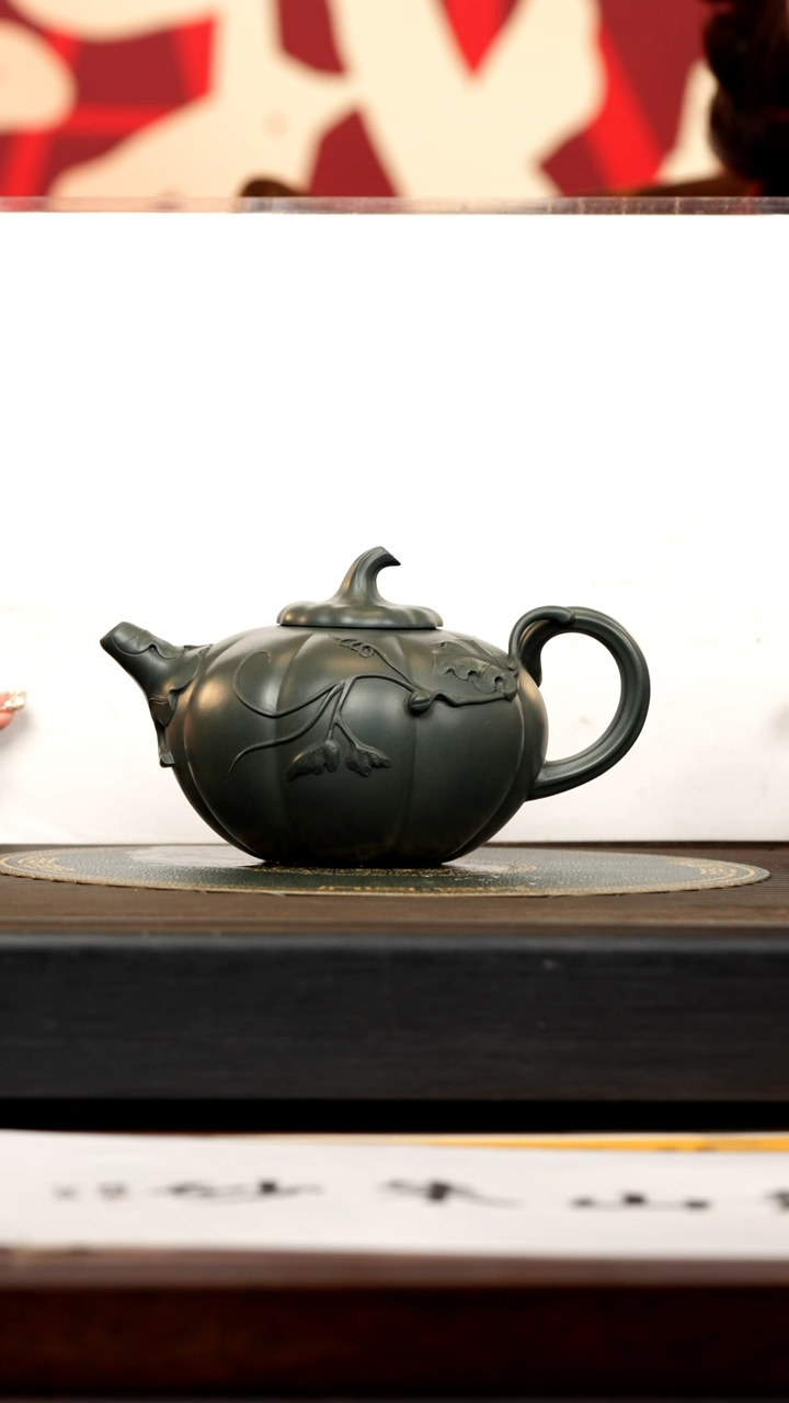 【闪购商品】紫砂茶壶XJZ 绿泥 南瓜  520cc