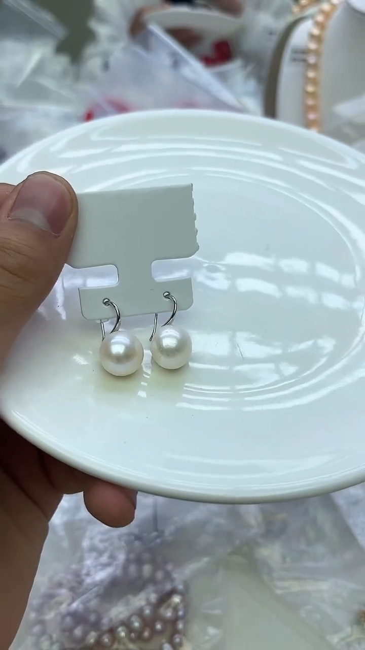 未镶嵌耳饰淡水珍珠白色系耳饰