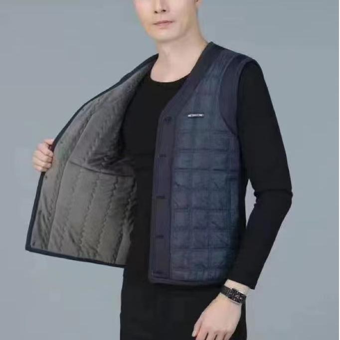 1601驼绒马甲男款常规款爸爸背心常规中老年上装加厚加绒内穿外套
