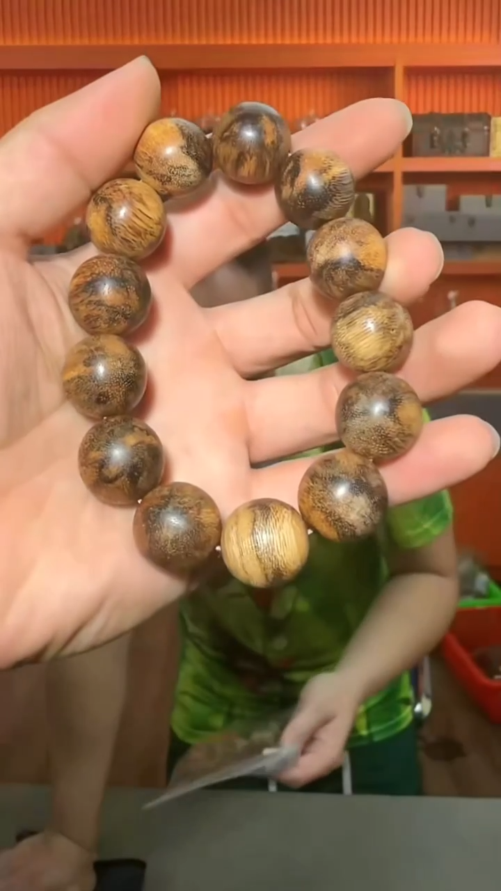 沉香手串288号长串虎斑37g0.9多样性发一