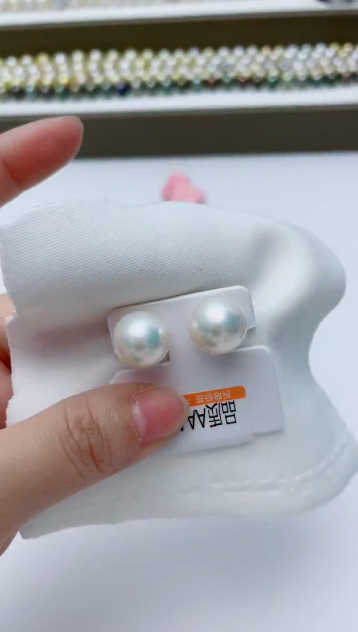 【闪购商品】淡水珍珠耳饰18K金镶嵌A78