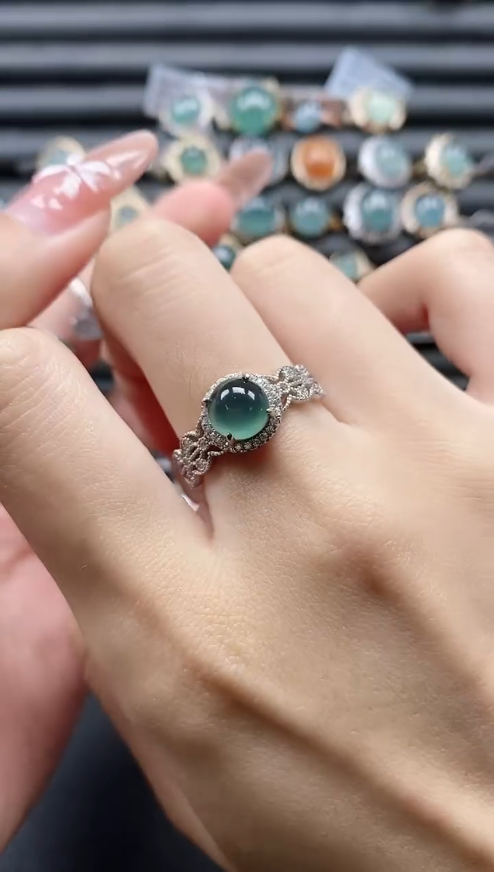 【闪购商品】翡翠戒指银S925镶嵌1111