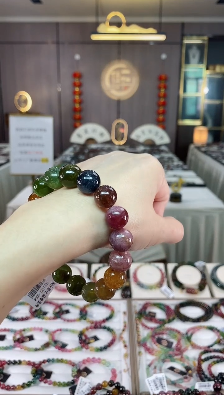 【闪购商品】碧玺单圈手串12mm+未镶嵌（多样性发一条）hon