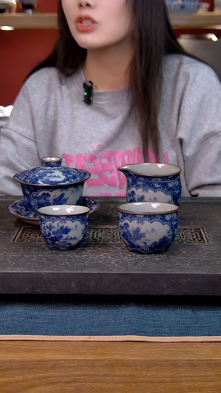 简装家用款4件套 老陶泥开片纹陶瓷茶具