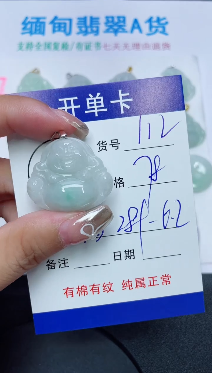 翡翠未镶嵌吊坠(赠链)112