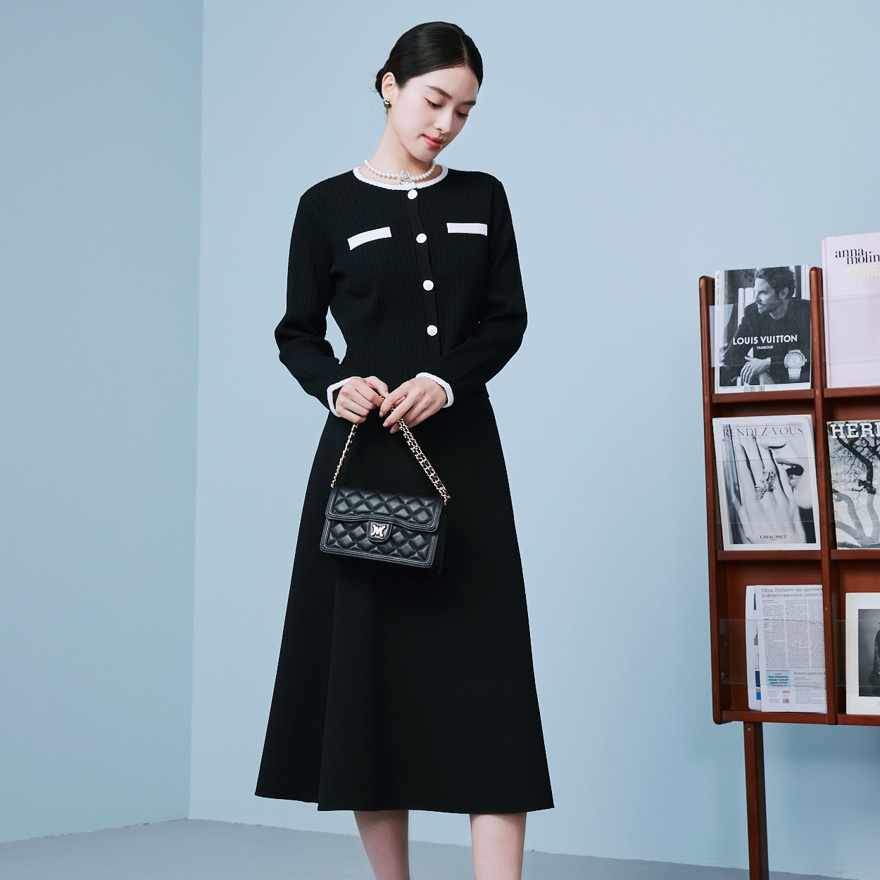 针织衫毛衣外套2025年新款小香风开衫百搭打底衫-MOGA01KCD018B11