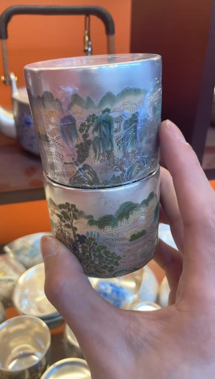 【闪购商品】@@@@@@@@@@@@@山水雅居银对杯