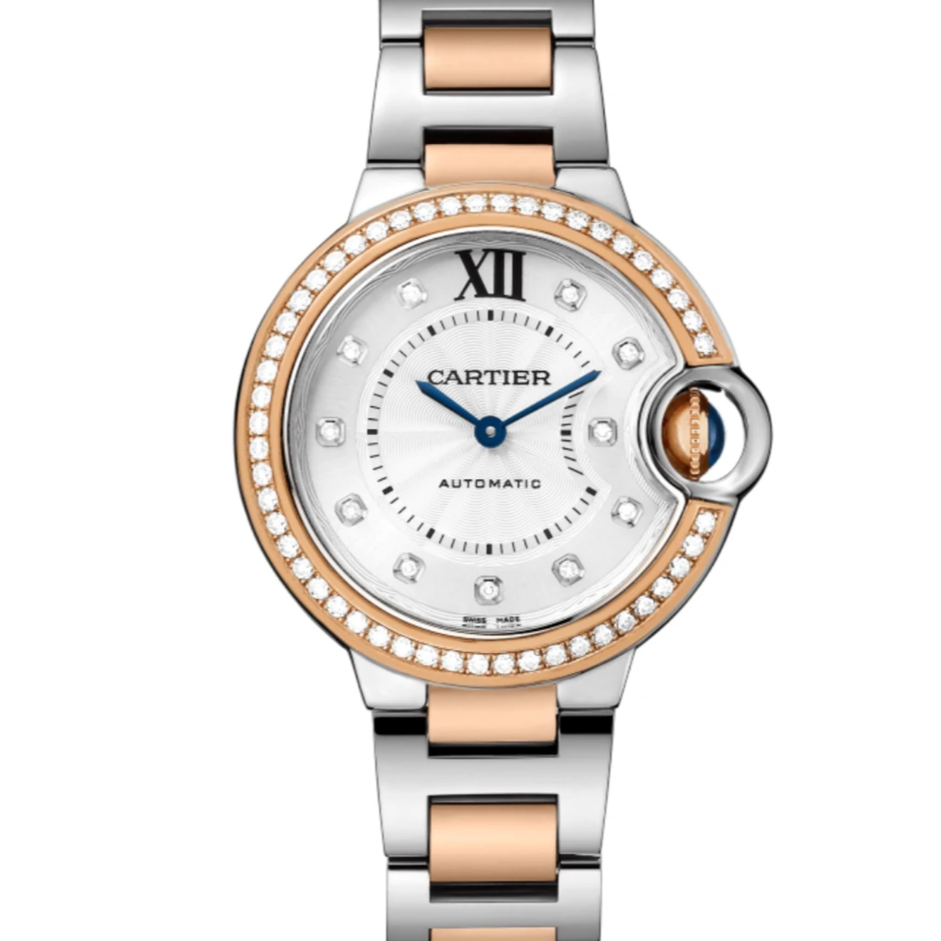 99新 Cartier/卡地亚 蓝气球 WE902078 36间金原钻 机械女款 单表