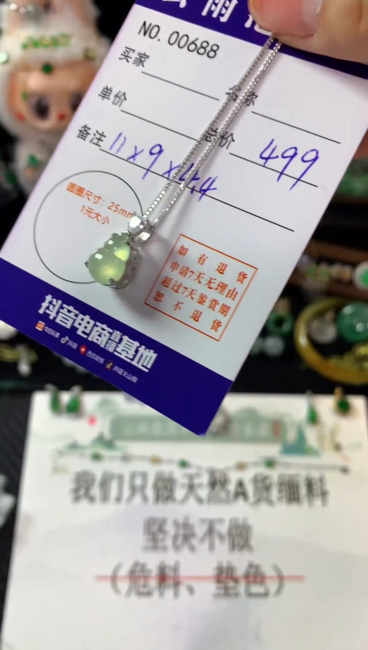 翡翠银S925镶嵌颈饰翡翠