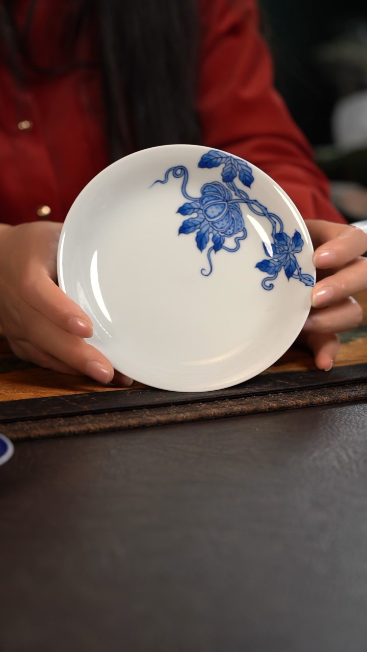 【闪购商品】杯HLX陶瓷折枝南瓜壶承