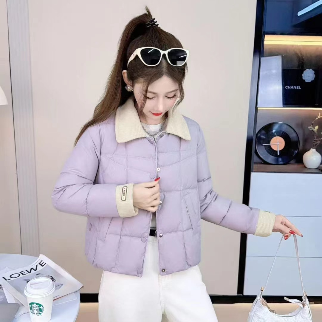 碧高小个子女装 冬季新款轻薄减龄时尚百搭显瘦保暖短款棉外套