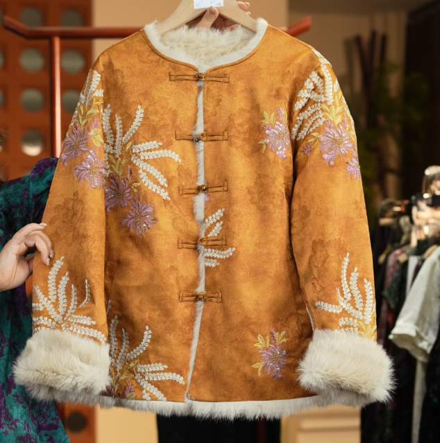 2468国风复古提花盘扣气质外套