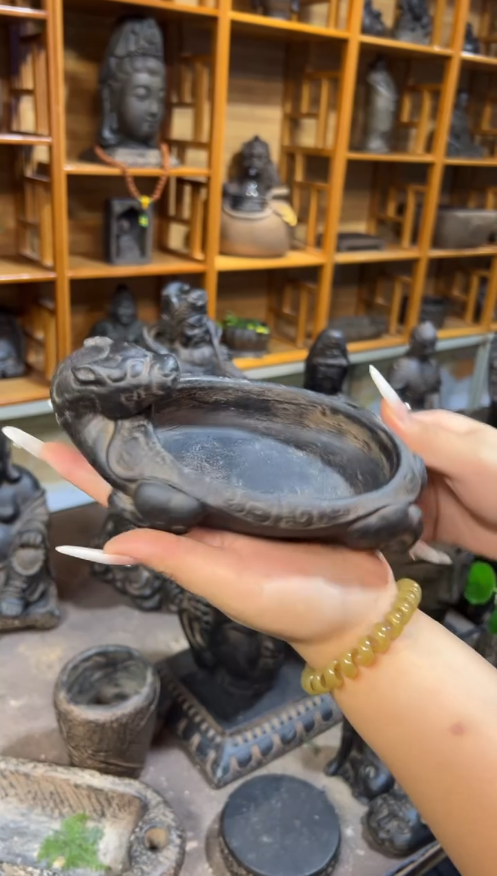 陶土【火山泥】小龙龟盆