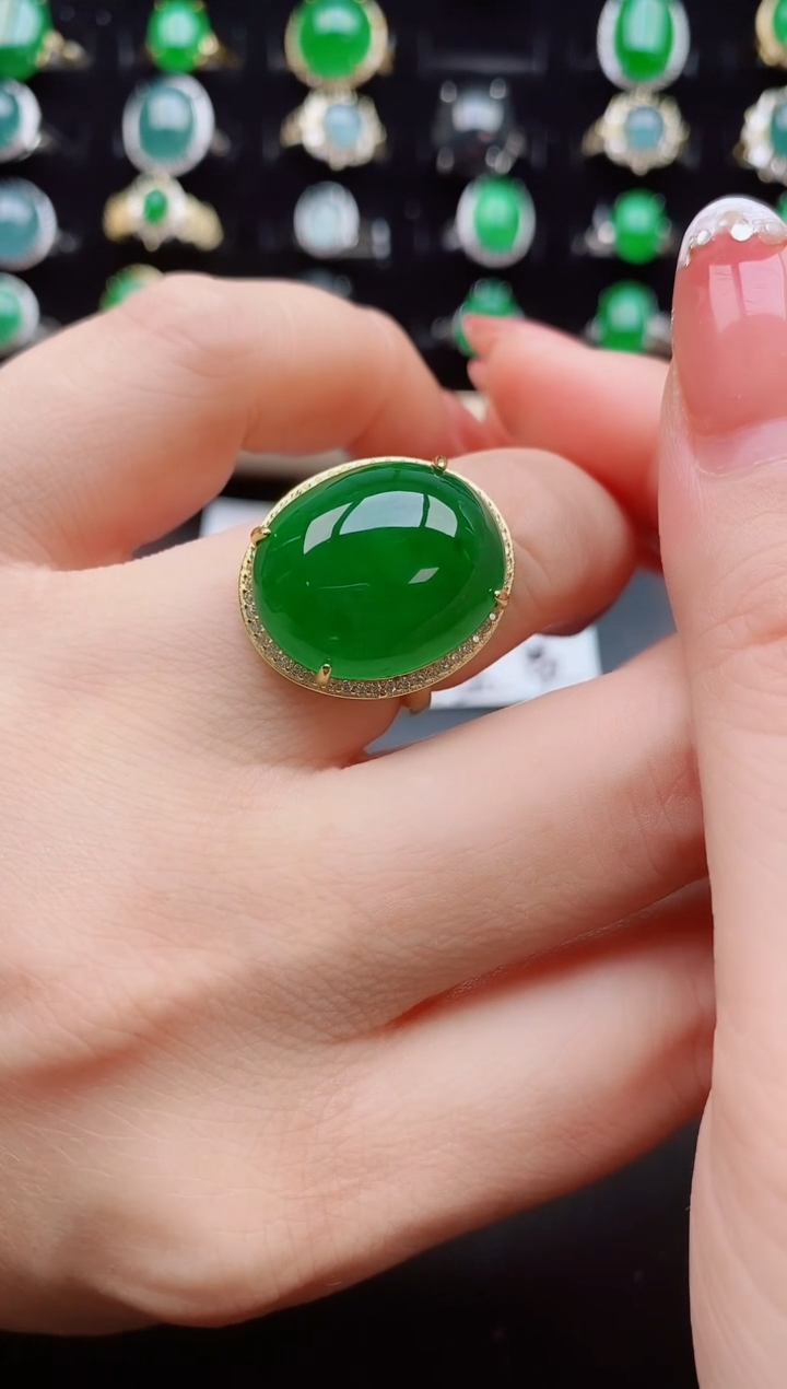 【闪购商品】翡翠戒指银S925镶嵌12121