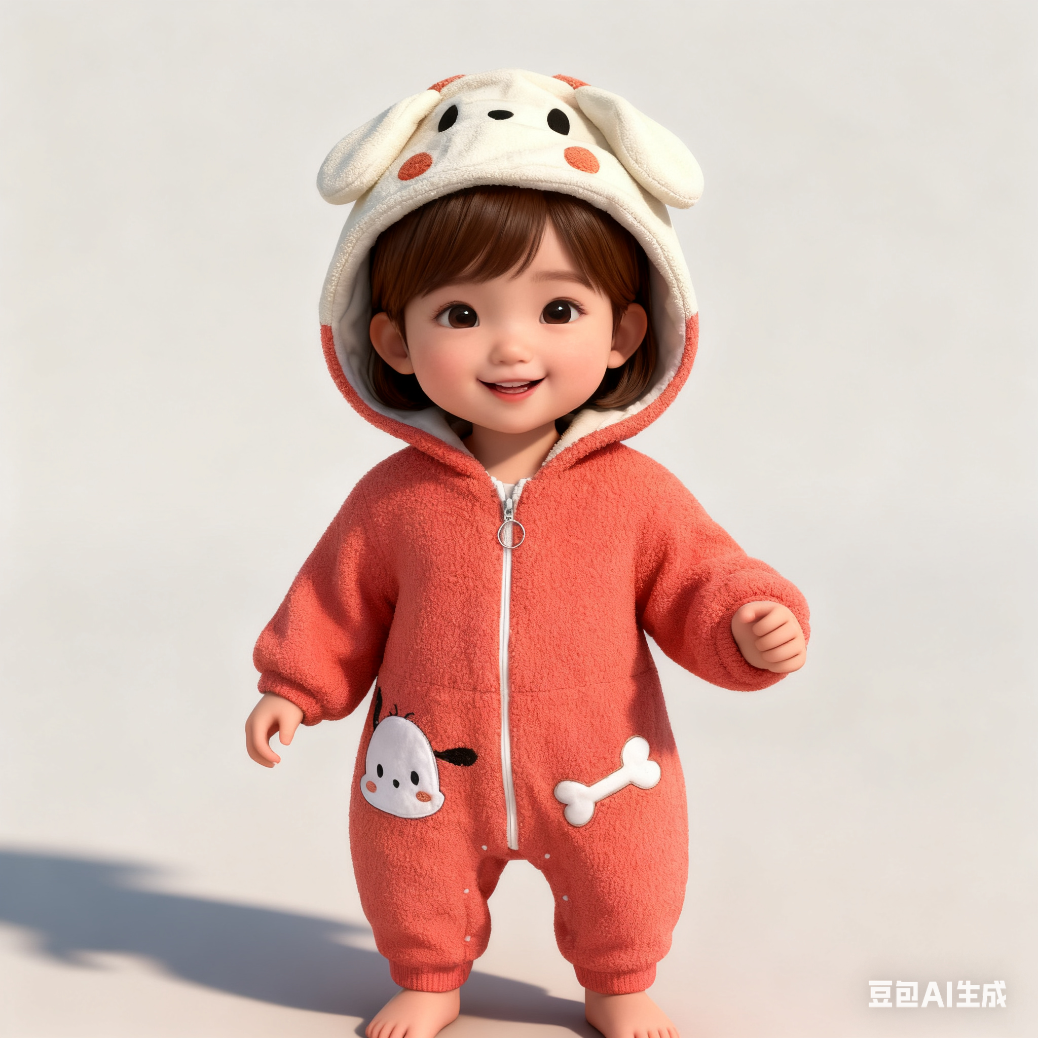 058贝多福200克泰迪绒布连体棉服加厚新生儿儿童宝宝婴儿加绒