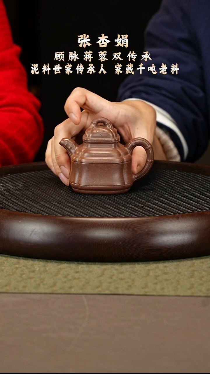 茶壶紫砂49 张杏娟 海星紫泥 竹鼎180cc