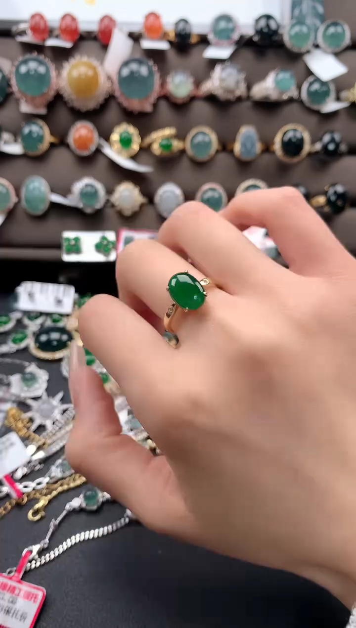 【闪购商品】翡翠戒指银S925镶嵌3213123