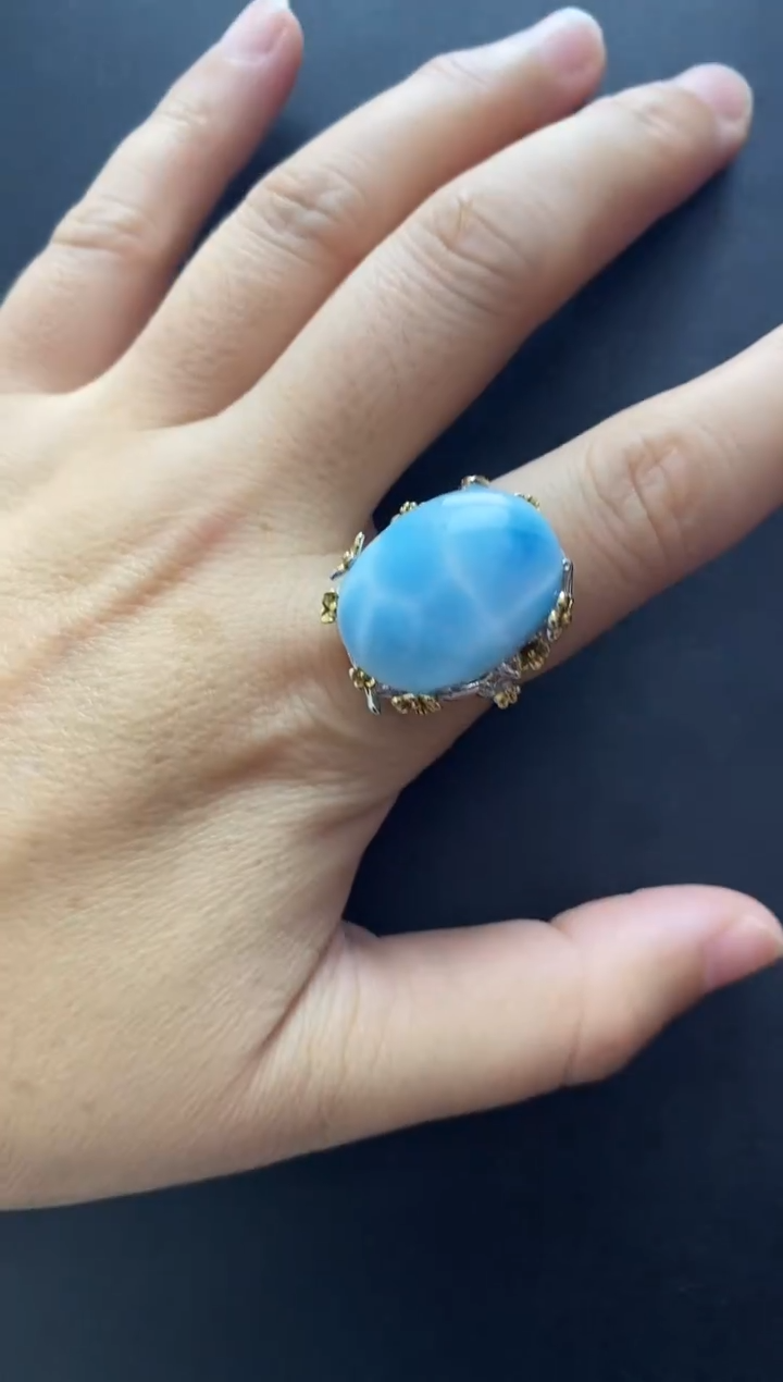 未镶嵌针钠钙石（海纹石）手链戒指