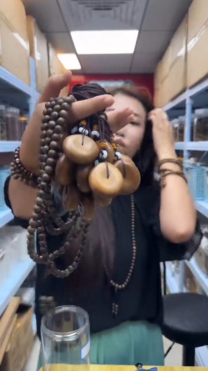 沉香碎屑沉香养香白棋99沉卡8多圈配沉香碎屑养香罐送平安扣