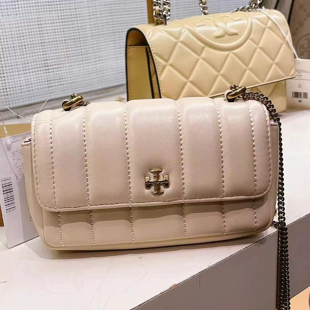 TORY BURCH/汤丽柏琦竖条纹Kira迷你翻盖单肩链条包斜挎包142567