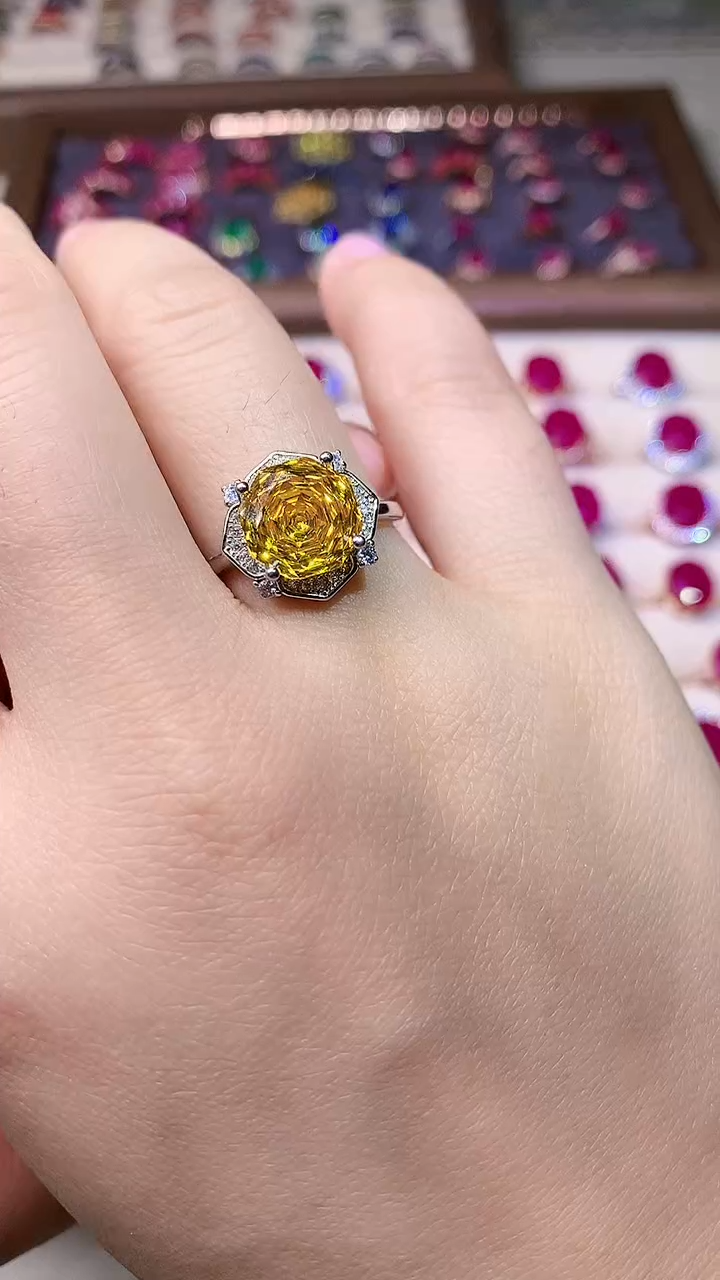 【闪购商品】彩色蓝宝石戒指银S925镶嵌000