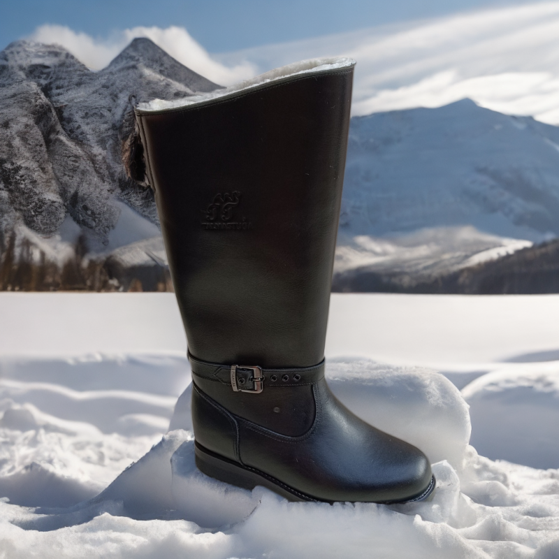 冬高筒真皮保暖骑士靴防寒男士皮靴男款