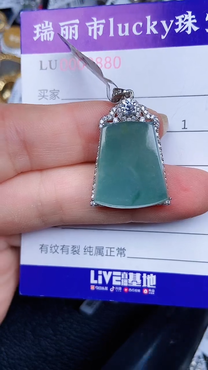 颈饰银S925镶嵌翡翠0880