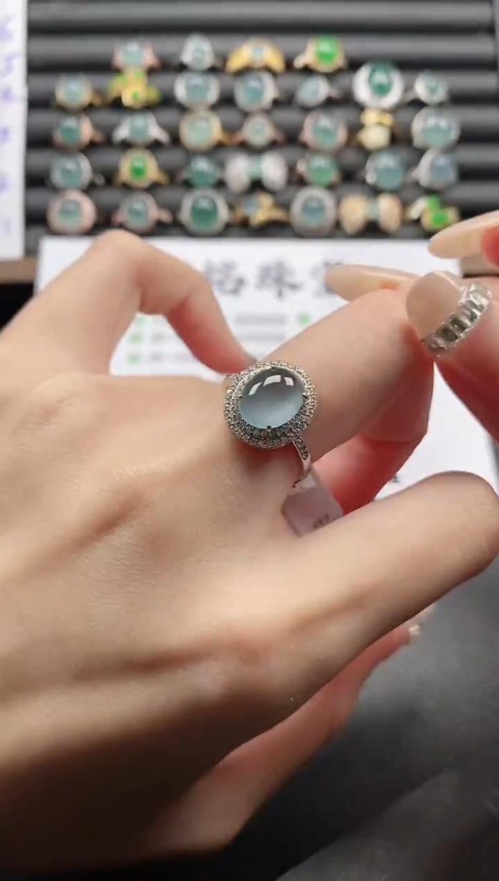 银S925镶嵌戒指翡翠51511