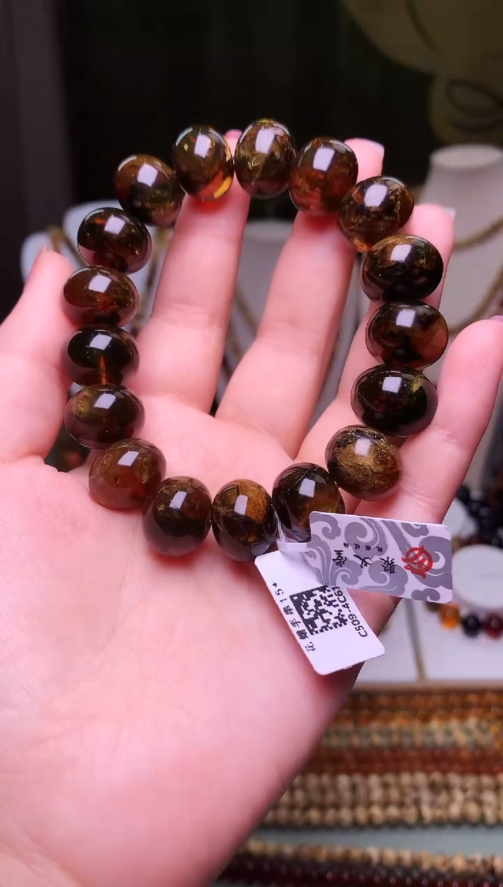【闪购商品】琥珀裸石未镶嵌抚顺琥珀蜡花单圈15+