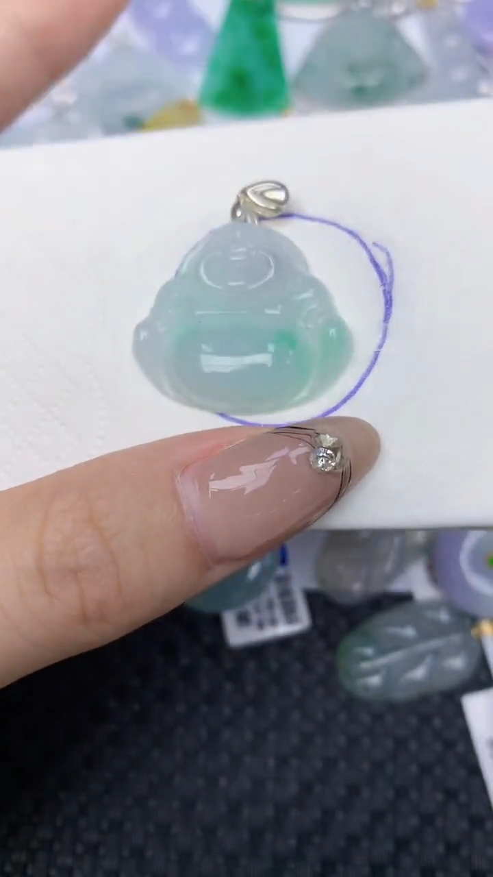 颈饰未镶嵌翡翠天然缅甸翡翠a货百元以上9元证书费自理