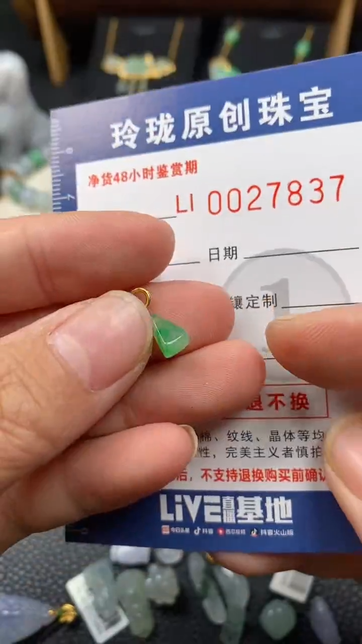 【闪购商品】翡翠颈饰18K金镶嵌翡翠净货27837