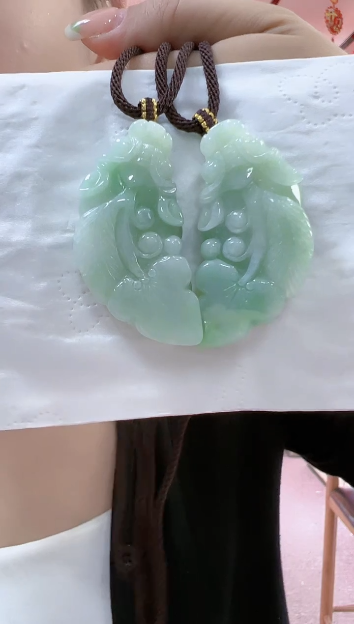 【闪购商品】翡翠颈饰未镶嵌孤品貔貅一对高48宽25厚11