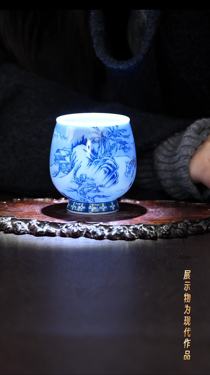 杯子瓷画堂春好瓷好器