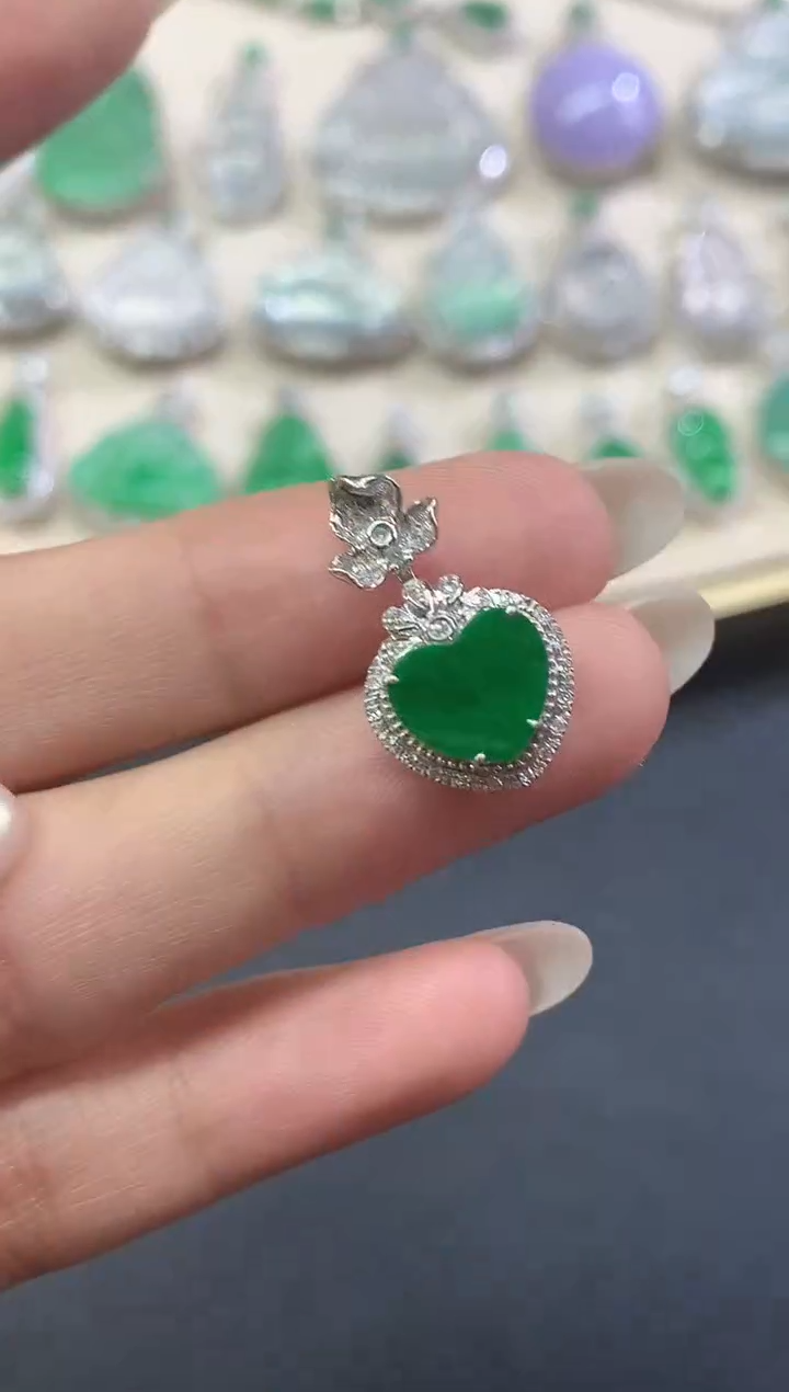 翡翠18K金镶嵌吊坠(不含链)吊坠(不含链)|2980+0