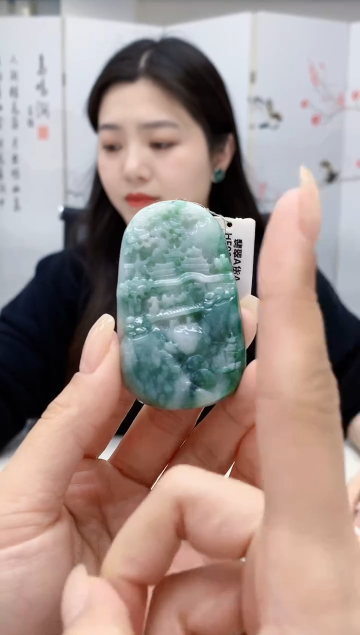 【闪购商品】定制翡翠未镶嵌0405lr-毛货挂件19