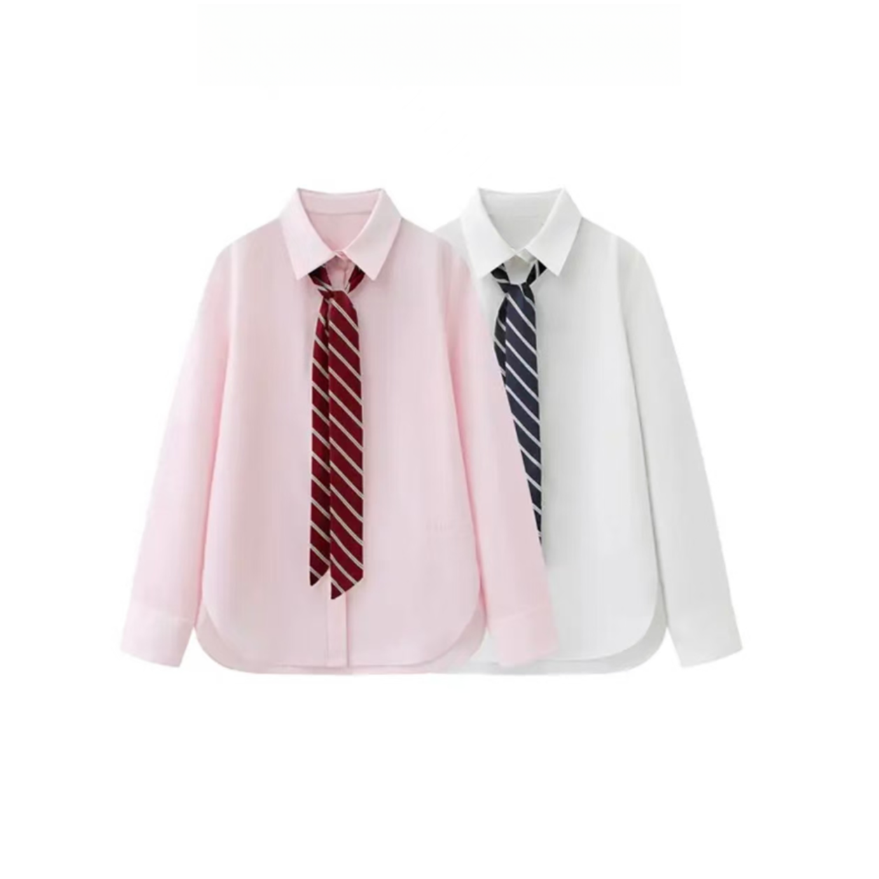 【学院风】2025学院风公主风厚款春季长袖衬衫气质时尚休闲潮流9584