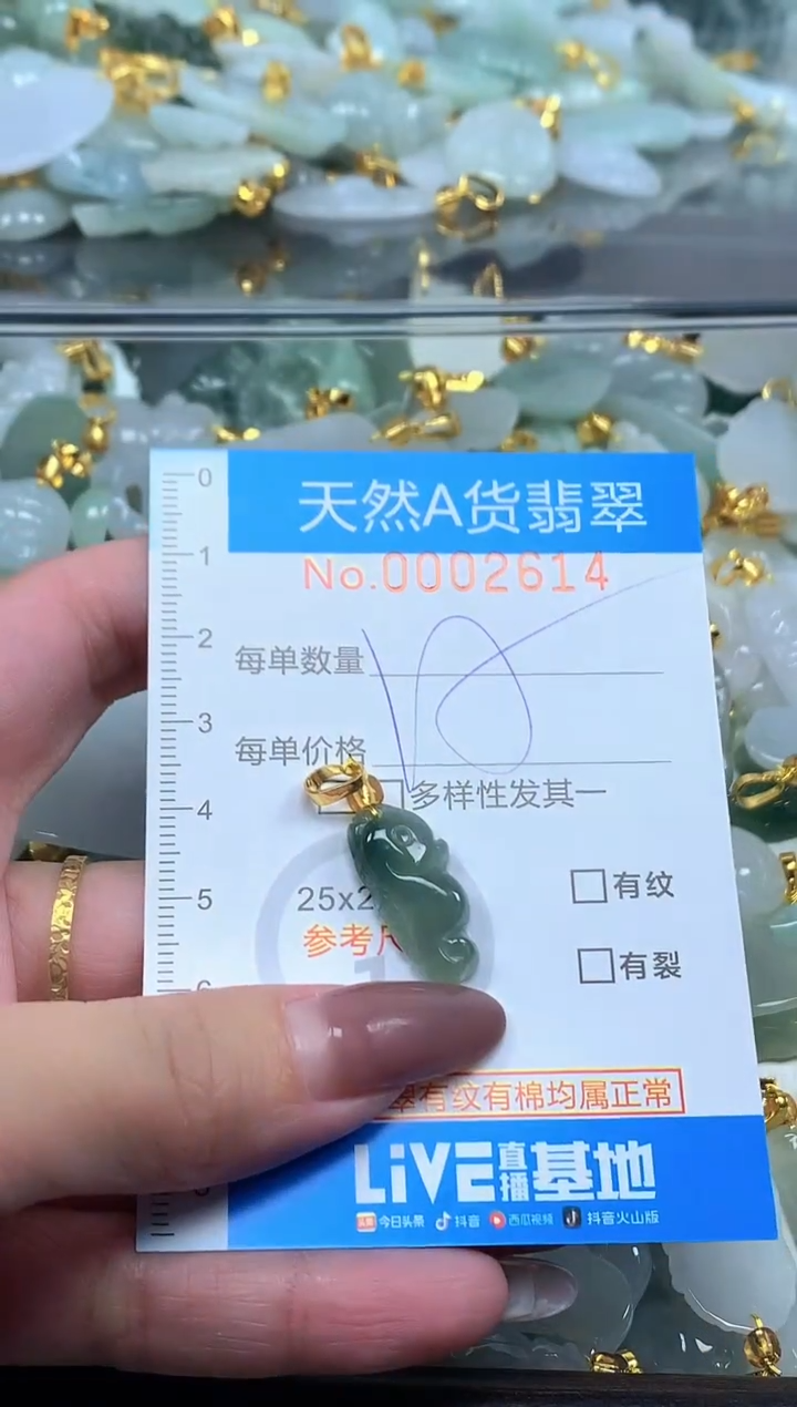 颈饰未镶嵌翡翠净货挂件-2614