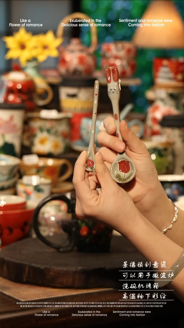 陶瓷随机景德镇高温釉下彩手工手绘款式@A0476@