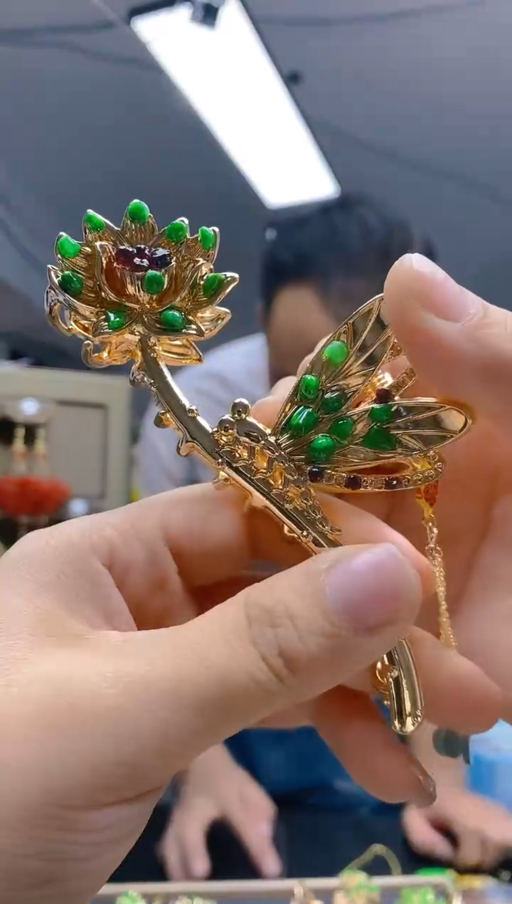 【闪购商品】翡翠耳饰合金0276翡翠发簪